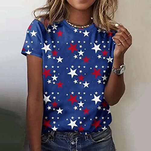 Тениска за момичета, Блузи С Къс Ръкав, Ризи С Кръгло Деколте, Тениски в Американската Лента с Цветен Печат Семки,