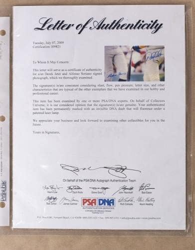 Дерек Джитър Алфонсо Сориано Подписа Снимка на Ню Йорк Янкис 16х20 в рамка с автограф на PSA LOA - Снимки на MLB С автограф