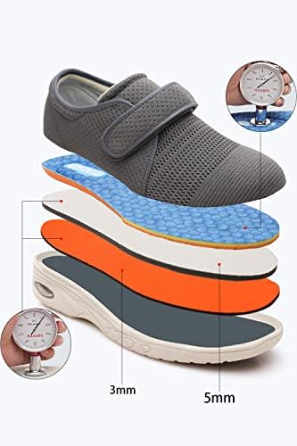 ZUMEIJIA/ Дамски обувки за диабетици; Ежедневни Регулируема обувки за ходене; Широка обувки за възрастни хора