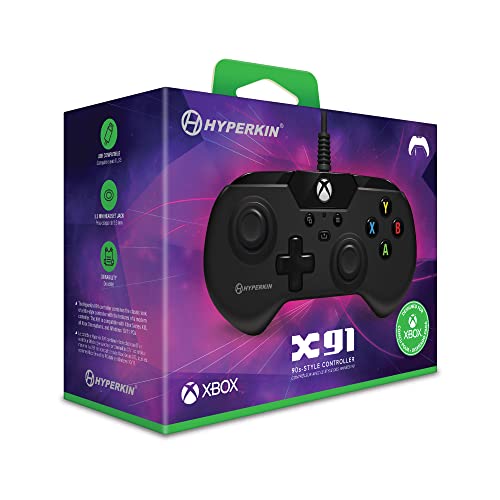 Жичен контролер Hyperkin X91 за Xbox Series X | S/Xbox One/Windows 10/11 - Официално лицензиран Xbox (черен)