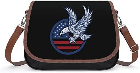 Орел на Американския Знамето, Ден на Независимостта, Кожена Чанта на Средното Рамо, Модерен Ежедневни Чанти през Рамо с Каишка
