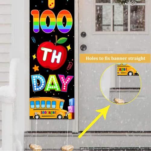 100 Дни на Училищното Знаме, 71 X 12 100-ия Ден на Училище орнаменти, Веранда Банер Щастливи от 100 Дни на Училищните
