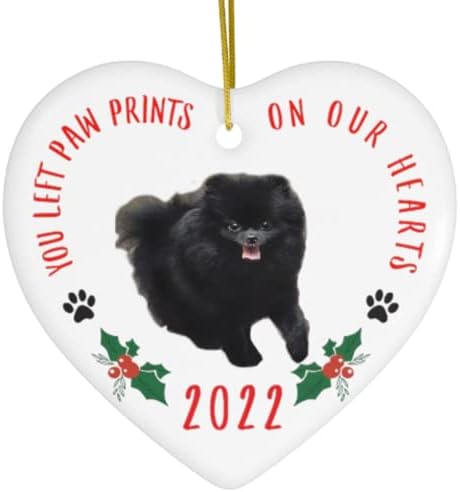 Померан Черно Куче 2023 Украса за Коледната Елха По Поръчка Коледни Подаръци, Украса за Нова Година 2024 Сте Оставили