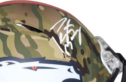 Фен на Автентичен Камуфляжного шлем Denver Broncos с Автограф Пейтона Мэннинга 29425 - Каски NFL с автограф