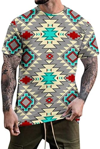 HDDK Мъжки ризи с къси ръкави в стил Войник, летни Блузи в стил Ретро с принтом на ацтеките в стил бохо, Спортни и Ежедневни