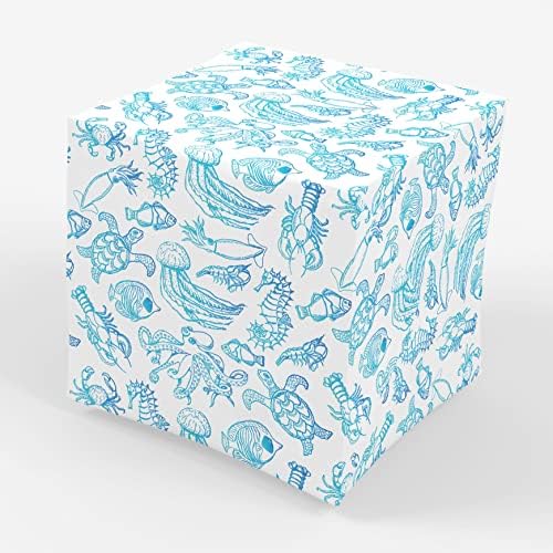 Опаковъчна хартия за опаковане на подарък Stesha Party Ocean Coastal в апартамент под формата на 30 х 20 инча -