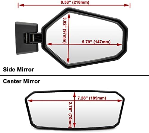 Комплект регулируеми Изпъкнали централните огледала за обратно виждане SAUTVS и сгъваеми странични огледала за обратно