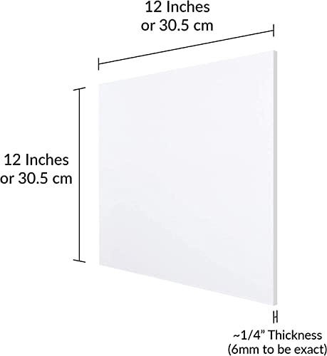 Spectro Акрилен лист От Прозрачен Лят Плексиглас 12 x 12 Квадратна плоча (4 мм) Прозрачна Пластмасова дъска от Плексиглас със Защитно хартия за Постери, работи, Работи, Лес