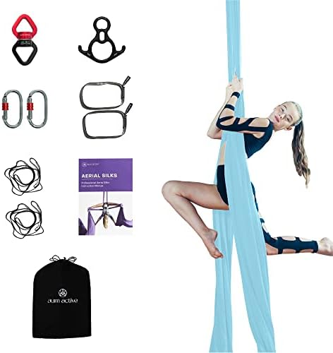 комплект въздушни коприни на aum active 11 ярда - Трайни коприна Ариел с фитинги, тръба на шарнирна връзка и водач - Въздушни люлка за акробатической летяща йога и на всич?