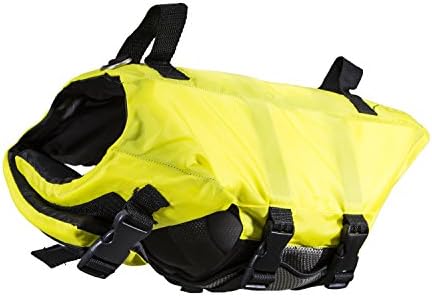 Жилетка за плуване с кученце, Спасителна жилетка за басейни, езера, лодки, с дръжки, Цвят: Жълт Размер: Среден
