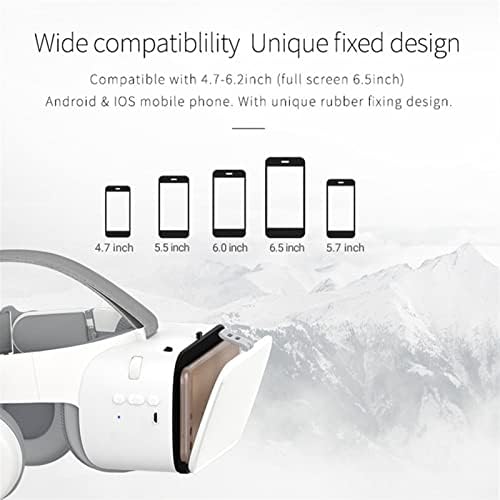 NUOPAIPLUS VR Слушалки, 3D VR Очила за Виртуална Реалност Безжична Bluetooth VR Слушалки Каска за смартфон 4,7-6,2 Инча за филми на IMAX и игри с дистанционно управление (Цвят: 12)