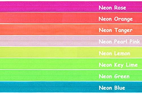 Направи си сам ПАРК 5 ярда 5/8 неонового цвят, изградена върху еластична сатенена лента от ликра, лейси детска превръзка на