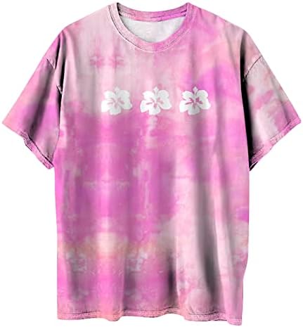 Мъжки Памучен Тениска За Момичета С Къс Ръкав, Градиентный Цветен Принт в стил Хипи Викторианска Блуза за Късна закуска,