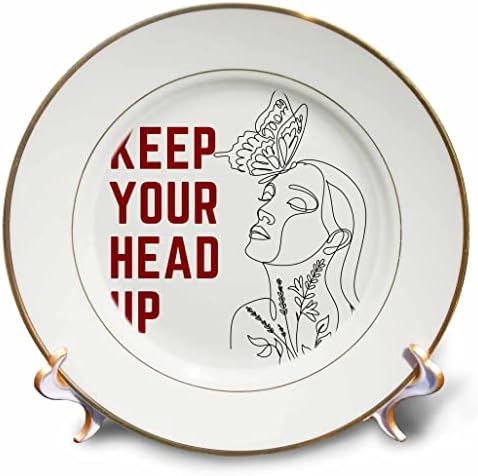 Триизмерно изображение на жена с текст Дръж главата си по-горе - указателни Табели (cp-374791-1)