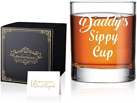 Чаша за уиски Perfectinsoy татко на Sippy Cup с Подарък предавателна кутия, Подарък за рожден Ден, за баща, Нов