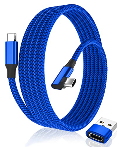 Правоъгълен USB кабел Type C-C с мощност 100 Вата на 10 Метра с USB адаптер, A, бързо Зареждане под ъгъл 90 Градуса,