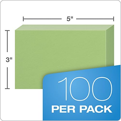 Карта Oxford Blank Color Index, 3 x 5, зелени, по 100 броя в опаковка (7320 GRE)