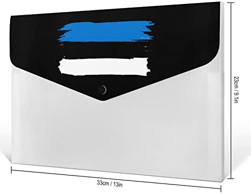 Папка с флага на Естония формат А4, 6 джоба, органайзер за файлове във формата на акордеон, водоустойчив папка за