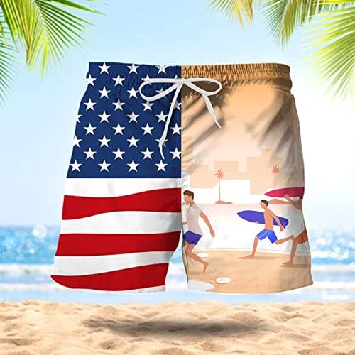 Плажни шорти за плуване, мъжки пролет-лято ежедневни панталони, панталони с принтом хартата, лоскутные спортни плажни панталони