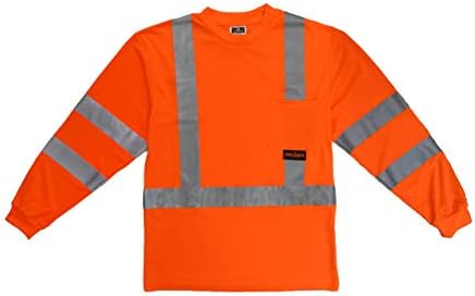 Защитна тениска с дълъг ръкав от влагоотводящей окото Radians ST21-3POS-4X клас 3 Max-Dri, 4X-Large, Оранжева