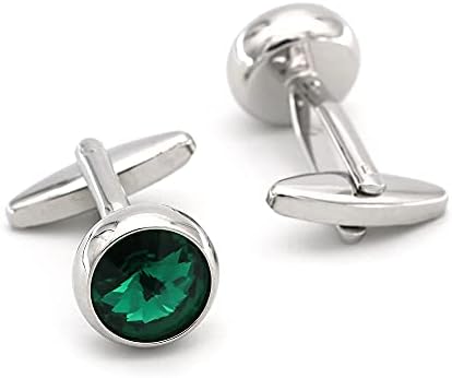 Мъжки Луксозни Кристални копчета за Ръкавели iGame с Камък Зелен Цвят, Качествени Сватбени копчета за Ръкавели с Подарък