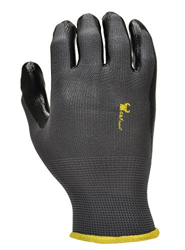 Ръкавици GF 1519M-300 Работни Ръкавици от непрекъсната найлон с нитриловым покритие, черни, Среден размер (опаковка от 300 броя)