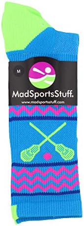 Чорапи за лакросса MadSportsStuff с Шевроном за Момичета с Клюшками за лакросса Чорапи за Спортен отбор