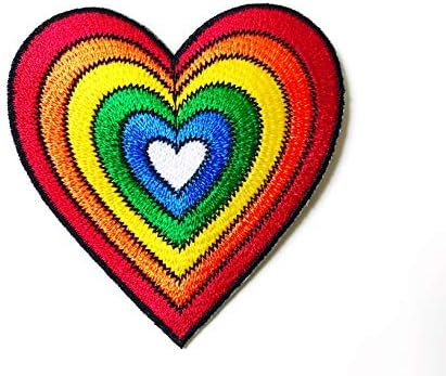Апликация с Логото на Rainbow White Heart Peace, Бродирани Нашивкой на Метал за Раници, Дънкови Якета, Дрехи