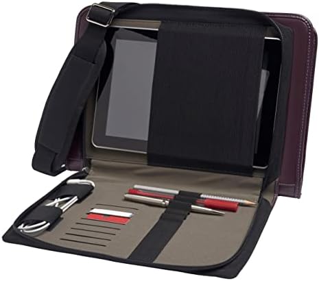 Калъф-месинджър за лаптоп Broonel от лилава кожа - Съвместими лаптоп-трансформером Портал сензорен екран 11.6 HD 2-в-1