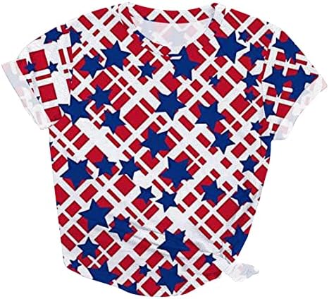 MIASHUI Тениска от Ликра С Принтом на Американското Дамски Летни Ризи Без Ръкави, с кръгло деколте, Блузи с Дълги Ръкави