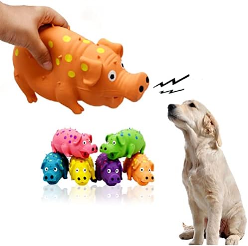 Пищащая играчка за куче-Свиня |Грухтене | Забавна играчка за куче|, Подходящи за кучета от всички размери | Дължина-8 см