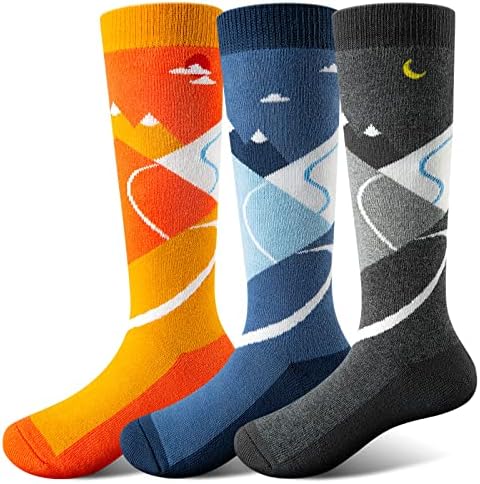 Детски ски чорапи FanNicoo (2 чифта/3 двойки) за момичета и Момчета, Топли Меки Чорапи с Неплъзгащи белезници