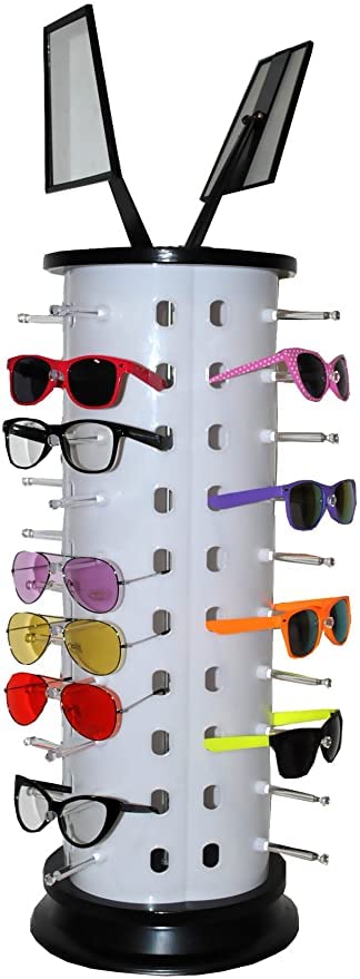 Дисплей 40 БР за Слънчеви очила Eyewear Стойка За очила Притежателя Поставка Дисплей с Превръщането огледало Въртящи Въртящи се