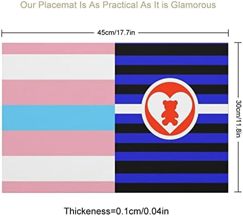 Трансгендерный Флаг Гордост DDLG PVC Настолни Изтривалки Почистваща Кърпички Покривка Настолна Тампон за Масата за