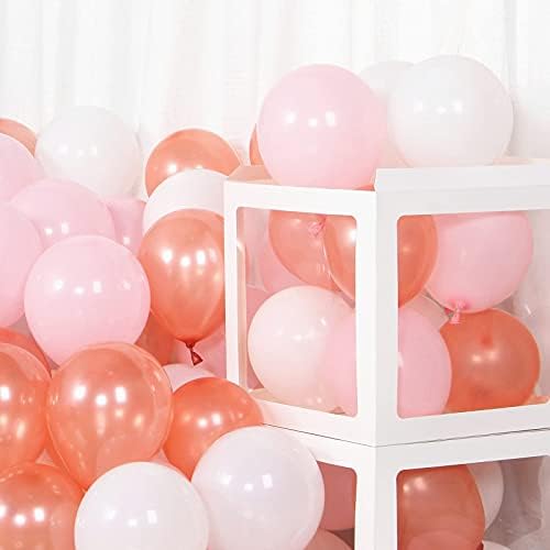 Розово-бели, розово-златни Малки балони - 5 инча 60 бр. през Цялата Латексный Балон, Разкриващ Пол, Рожден Ден, Абитуриентски