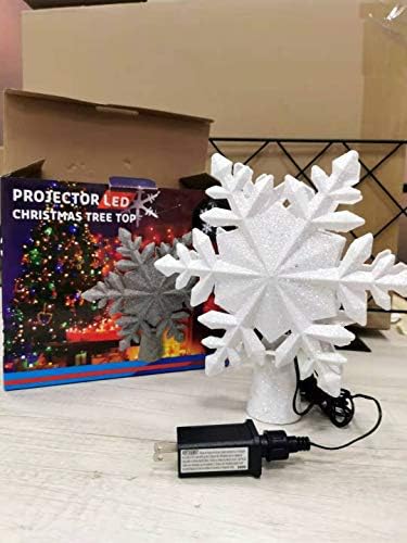 Topper за Коледно Komiikka, Осветен проектор с Бели Снежинками, 3D Въртящата Снежинка на тавана за Коледни Празнични