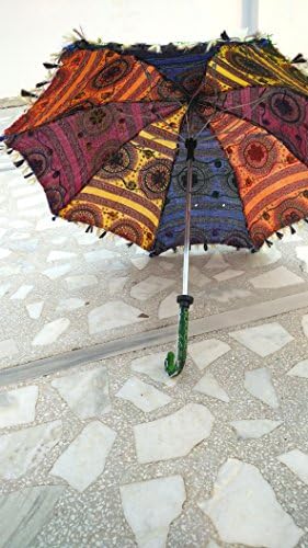 PinkCityCreations PCC на Едро партида от 3 теми Традиционен индийски Дизайнерски чадър, ръчно изработени от
