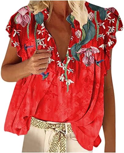 Мексикански Блузи за Жени с 3D Цветен Принтом, Плажни Върховете на Бретелях Свободно, намаляване, Блуза, за да Излезете, Риза,