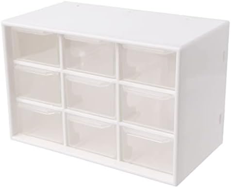 QUUL 9 Чекмеджета Пластмасов Шкаф За Съхранение на Настолна Кутия за Грим, Органайзер за Бижута Кутия за съхранение (Цвят: