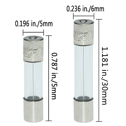 Комплект от предпазители за AUKENIEN от быстроразъемного стъкло 24 Номиналната стойност 400 бр 5x20 mm 0.25 A 0.5 A