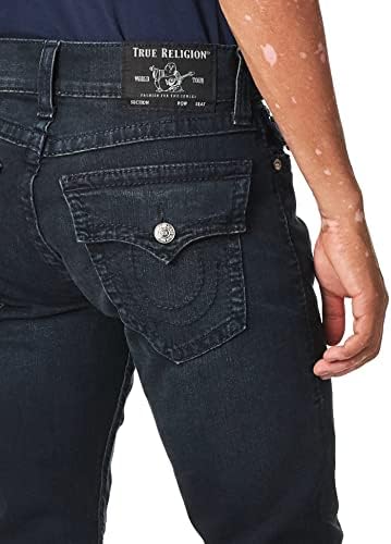 Приталенные Истинската Религия jeans за мъже Geno Big T с ниска засаждане и Джобове с цепка Отзад