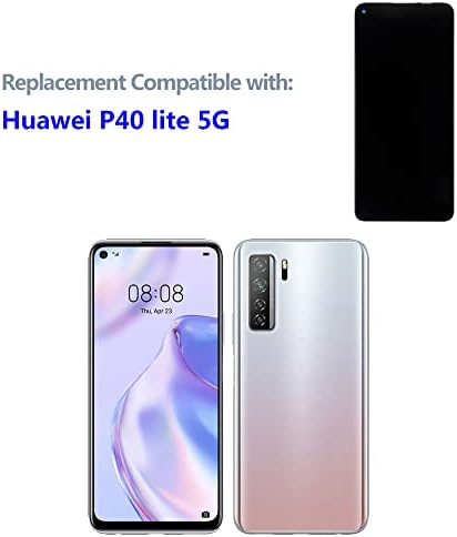 LCD дисплей SWARK, съвместим с Huawei P40 lite 5G (черно, без рамка) Подмяна на Дигитайзер с докосване на екрана В Събирането