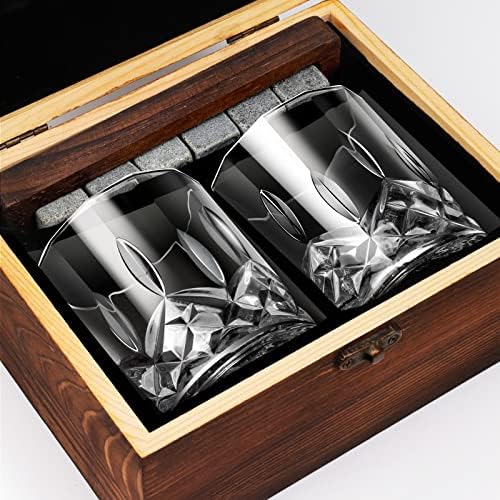Комплект Чаши за уиски SJWLXYQMC за Мъже, 2 бр., Старомодна Кристални Чаши за Уиски, Подаръци за Мъже, баща,