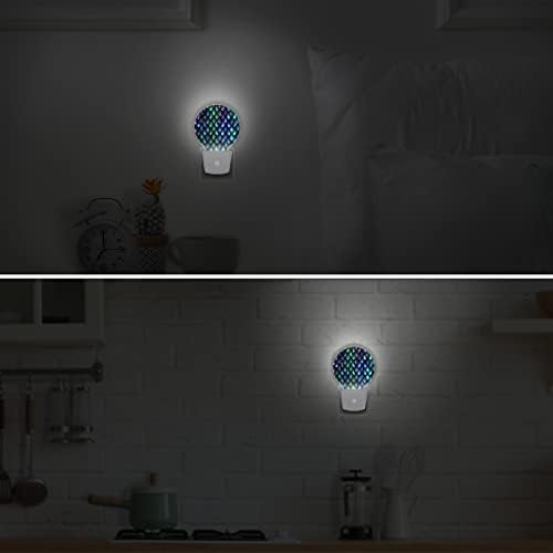 DXTKWL Цветни Нощни осветителни Тела с принтом под формата на Люспи на Дракон, 2 опаковки, Вставляемые led нощни лампи във формата на Скали животни, Лампа с Датчик от Здр?