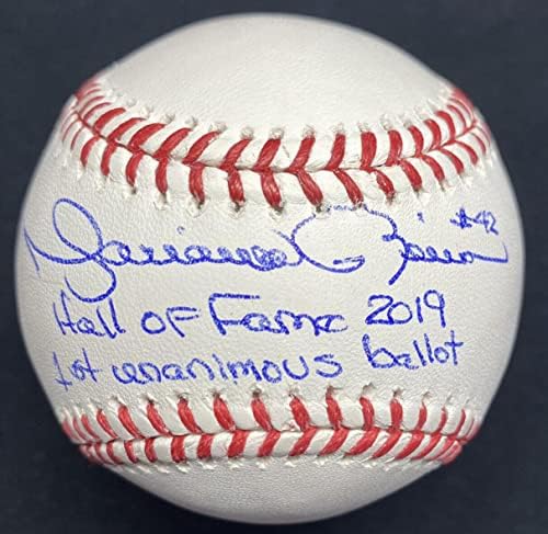 Зала на Славата Мариано Ривера 2019 1-во Единодушно гласуване по Бейзбол С Подпис на JSA LOA - Бейзболни Топки с автографи