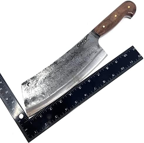 Професионален секира за мясницких Ножове OHIY с нож ръчно коване 5160 от Високо стомана 8,75 инча, тегло 1,5 килограма