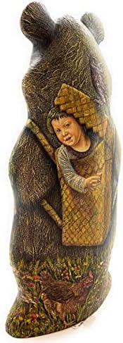Дървени фигурки Мечка,9,84 Висока декоративна статуетка на руската Мечка, вырезанная и раскрашенная руски художници.Домашен