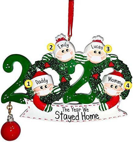 discountstore145 2020 Коледна Украса, Снежен човек, Семеен Топката САМ Писане на Името на Подвесное Коледна Украса 5 Души
