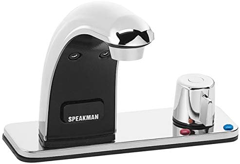 Speakman S-8812-CA-E SensorFlo Класически Сензорен кран на захранването с променлив ток с 4 инча. Трапезен готварска печка и Механичен Миксер над Тезгяха, Полиран Хром