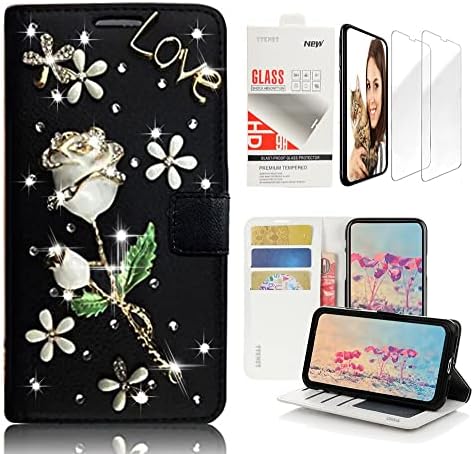 Чанта-портфейл STENES Bling за телефон, съвместим с Samsung Galaxy S21 - Стилен - Кожен калъф ръчна изработка, с красиви